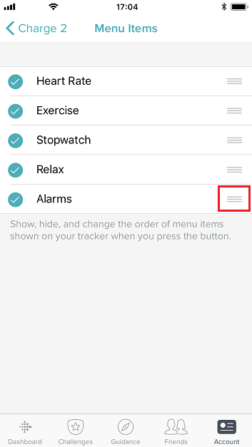 Apple iPhone 7 iOS fitbit account menu items move