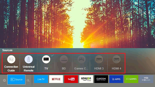 Samsung UE49K6300 home choose source 2