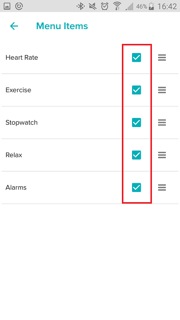 samsung s5 android Fitbit Charge 2 account tracker menu items select